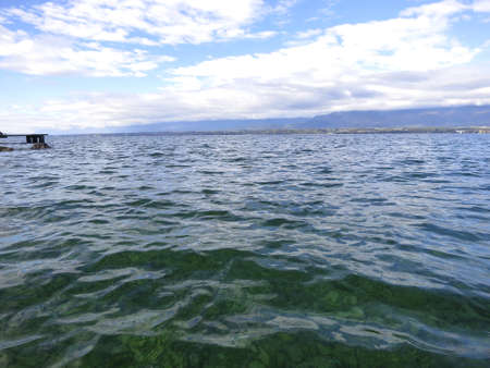Leman lake near Geneva in Switzerland, Europeの写真素材