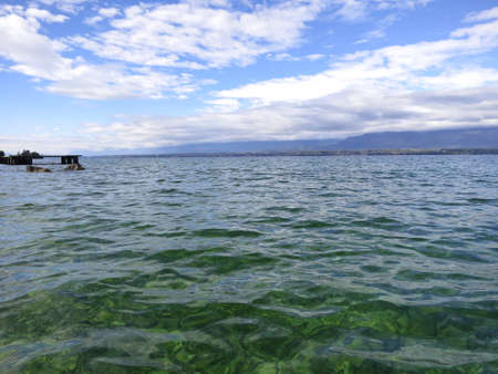 Leman lake near Geneva in Switzerland, Europeの写真素材