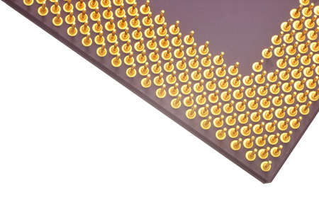 CPU close-up isolated on whiteの写真素材