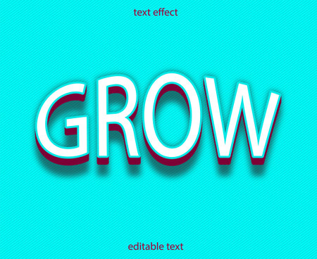 3d text effect grow editableのイラスト素材