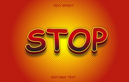3d text effect editable stop red colorのイラスト素材
