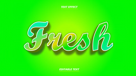 fresh 3d text effect editable green colorのイラスト素材