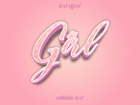 3d text effect girls editableのイラスト素材