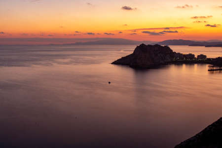 Bahia de Aguilas at sunsetの写真素材