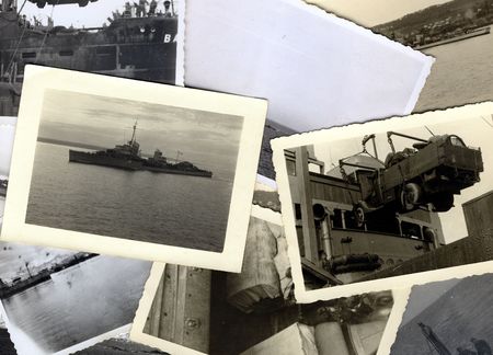 vintage grungy black and white photos taken during world war II. all photos included where taken by my deceased father. I am owner of all rights incl. copyright.の写真素材
