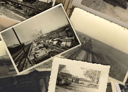 vintage grungy black and white photos taken during world war II. all photos included where taken by my deceased father. I am owner of all rights incl. copyright.の写真素材