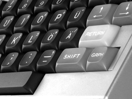 Close up on an old computer keyboard 