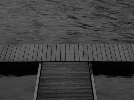 ponton at the lake, bad weather