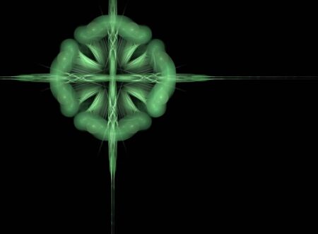 Abstract fractal flame, green gothic style crossの写真素材