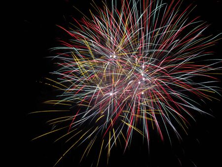 red blue and yellow fireworks displayの写真素材