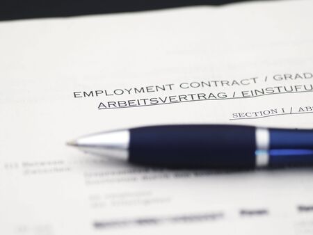 detail of bilingual employment contract, english - germanの写真素材