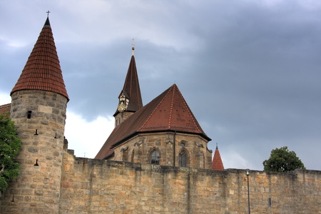 EFFELTRICH, GER -AUGUST  20,st georgen one of germanys best conserved fortified churches was build in 13th and 14th century, Effeltrich, Oberfranken, Bavaria, Germany, August 20, 2010のeditorial素材