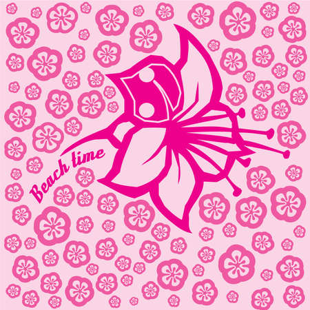 Flower hibiscus pattern backgroundのイラスト素材