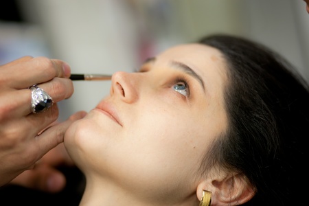 brunette woman with professional makeup 5の写真素材