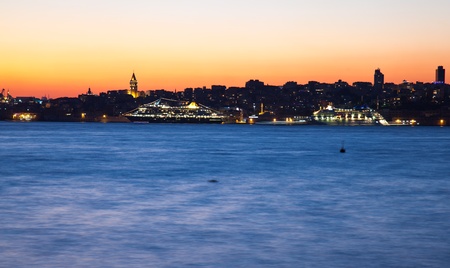 Galata Tower at Istanbul Cityの写真素材