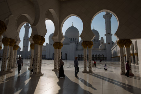 detail of Sheikh Zayed Grand Mosque in Unated Arab Emirates Abu Dhabiのeditorial素材