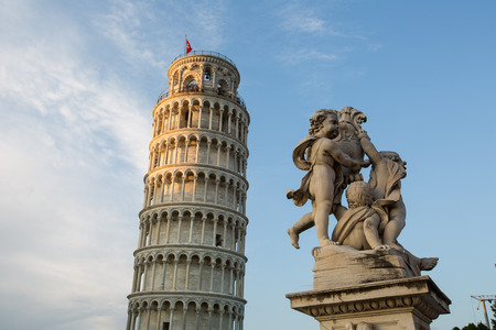 The leaning tower of Pisa in Italyの写真素材