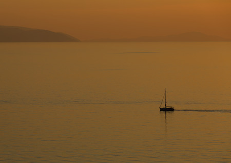 A view of beautiful sea scape at sunset timeの写真素材