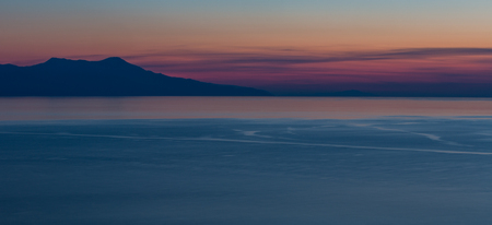 A view of beautiful sea scape at sunset timeの写真素材