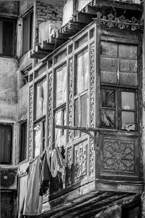 Old Carved wooden balcony in old Cairo Cityのeditorial素材