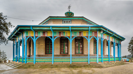 Entoto Mariam Church which was built by Emperor Menelik II in 1882 on Mount Entoto in Addis Ababa, Ethiopiaのeditorial素材