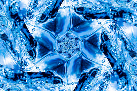 Repeating pattern made out of the fluid motion of liquid