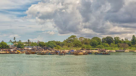 The shores of the Indian Ocean in Dar es Salaam, Tanzaniaの写真素材