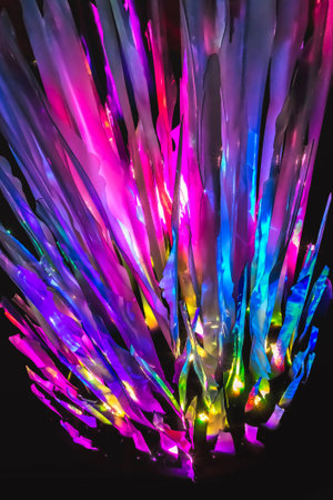 A beautiful abstract glowing light pattern of crystal structuresの写真素材