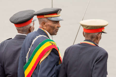 Addis Ababa  May 5: Arbegnoch Patriots and old war veterans attend the 74th anniversary of Patriots' Victory day commemorating the defeat of the invading Italians on May 5 2015 in Addis Ababa Ethiopia.のeditorial素材