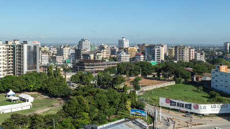 View of the downtown area of the city of Dar Es Salaam, Tanzaniaのeditorial素材