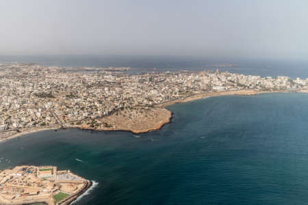 Aerial view of the city of Dakar, Senegal, by the coast of the Atlantic cityの写真素材