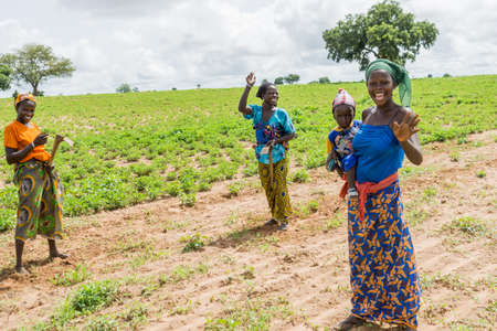 Senegal - August 19: Young, confident, and beautiful African women in the rural areas of Northern Senegal. August 19, 2015 in a rural areas of Senegalのeditorial素材