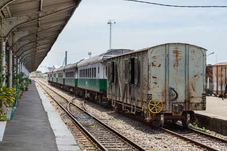 Maputo Railway Station is one of the top ten tourist attractions featuring several historic steam locomotives in Maputoのeditorial素材