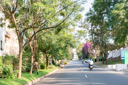 Kigali - June 14: Kigali is regarded as one of the cleanest cities in Africa with beautiful landscaping, spotless and orderly streets. June 14, 2016 Kigali, Rwandaのeditorial素材