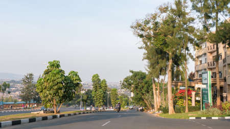 Kigali - June 14: Kigali is regarded as one of the cleanest cities in Africa with beautiful landscaping, spotless and orderly streets. June 14, 2016 Kigali, Rwandaのeditorial素材