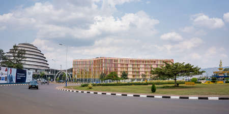 Kigali - June 15: The newly built Kigali Convention Centre is getting ready to host the 27th African Union Summit as its very first meeting. June 15, 2016 Kigali, Rwandaのeditorial素材