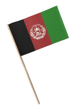 Small Afghanistan flag isolated on whiteの写真素材