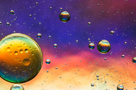 Multicoloured oil and water abstract
