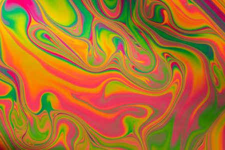 Psychedelic abstract formed by light reflecting off soap bubbleの写真素材