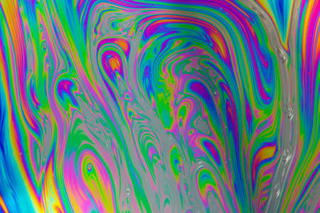 Psychedelic multicolored soap bubble abstract backgroundの写真素材