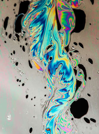 Psychedelic multicolored soap bubble abstract backgroundの写真素材
