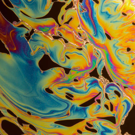 Psychedelic multicolored soap bubble abstract backgroundの写真素材