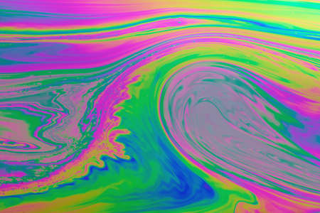 Psychedelic multicolored soap bubble abstract backgroundの写真素材