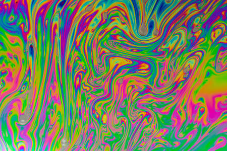 Psychedelic multicolored soap bubble abstract backgroundの写真素材