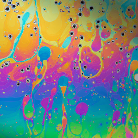 Psychedelic, multicolored soap bubble abstract background