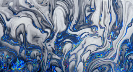 Psychedelic abstract formed by soap bubble reflecting lightの写真素材