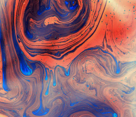 Psychedelic abstract formed by soap bubble reflecting lightの写真素材