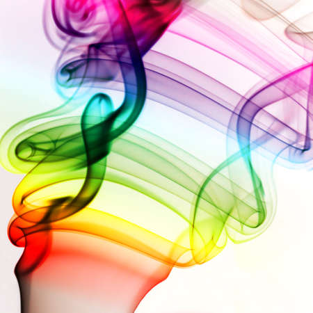 Colored smoke isolated on a white backgroundの写真素材