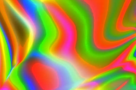 Colorful psychedelic abstract showing stress distribution in plastic using polarized lightの写真素材