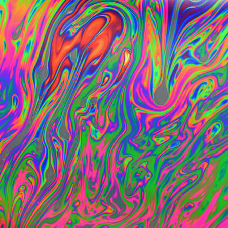 Colorful psychedelic abstract formed by light on the surface off a soap bubbleの写真素材